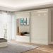 Guarda Roupa Casal com Espelho 267cm 2 Portas 100% MDF TW603E Off White - Dalla Costa