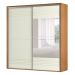 Guarda-Roupa Casal com Espelho Caribe 2 Portas 2 Gavetas Freijó e Off White 229 cm