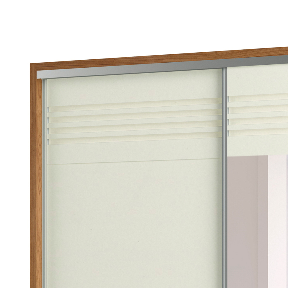 Guarda-Roupa Casal com Espelho Caribe 2 Portas 2 Gavetas Freijó e Off White 229 cm