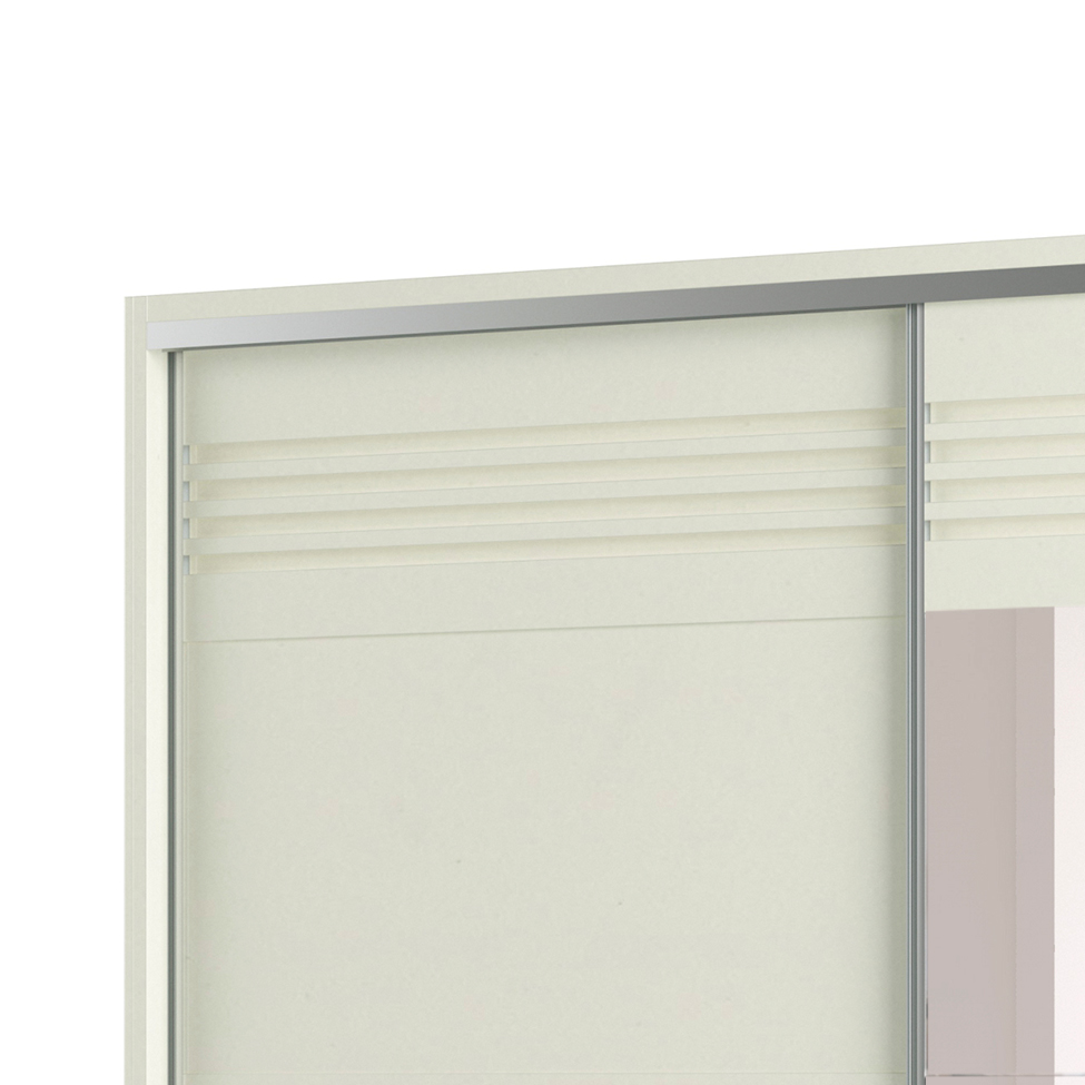 Guarda-Roupa Casal com Espelho Caribe 2 Portas 4 Gavetas Off White 267 cm