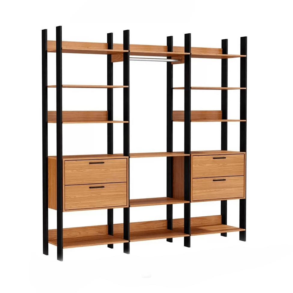 Guarda-Roupa Closet Modulado Lille I 4 Gavetas Freijó e Preto
