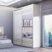 Guarda Roupa Solteiro com Espelho 179cm 2 Portas 100% MDF TW601E Off White - Dalla Costa