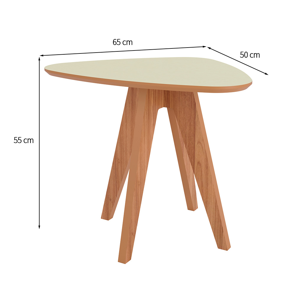Mesa Lateral Orgânica Mille Freijó e Off White