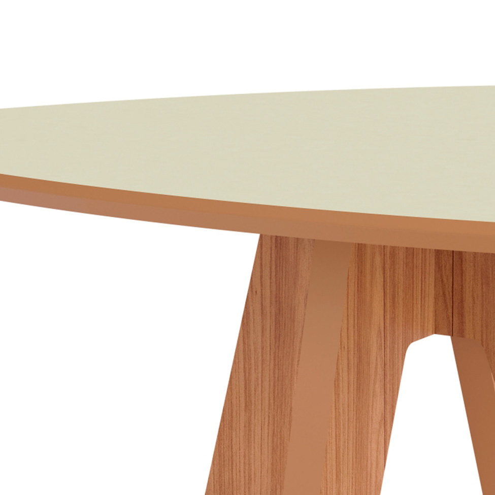 Mesa Lateral Orgânica Mille Freijó e Off White
