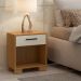 Mesa de Cabeceira Versalhes 1 Gaveta Freijó e Off White