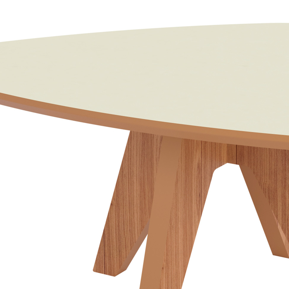 Mesa de Centro Orgânica Mille Freijó e Off White 30 cm