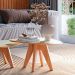Mesa de Centro Orgânica Mille Freijó e Off White 35 cm
