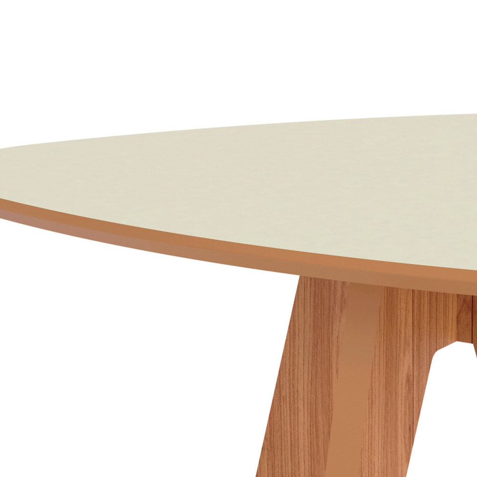 Mesa de Centro Orgânica Mille Freijó e Off White 35 cm