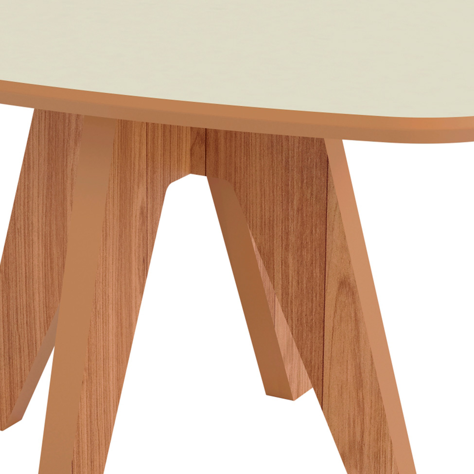 Mesa de Centro Orgânica Mille Freijó e Off White 35 cm