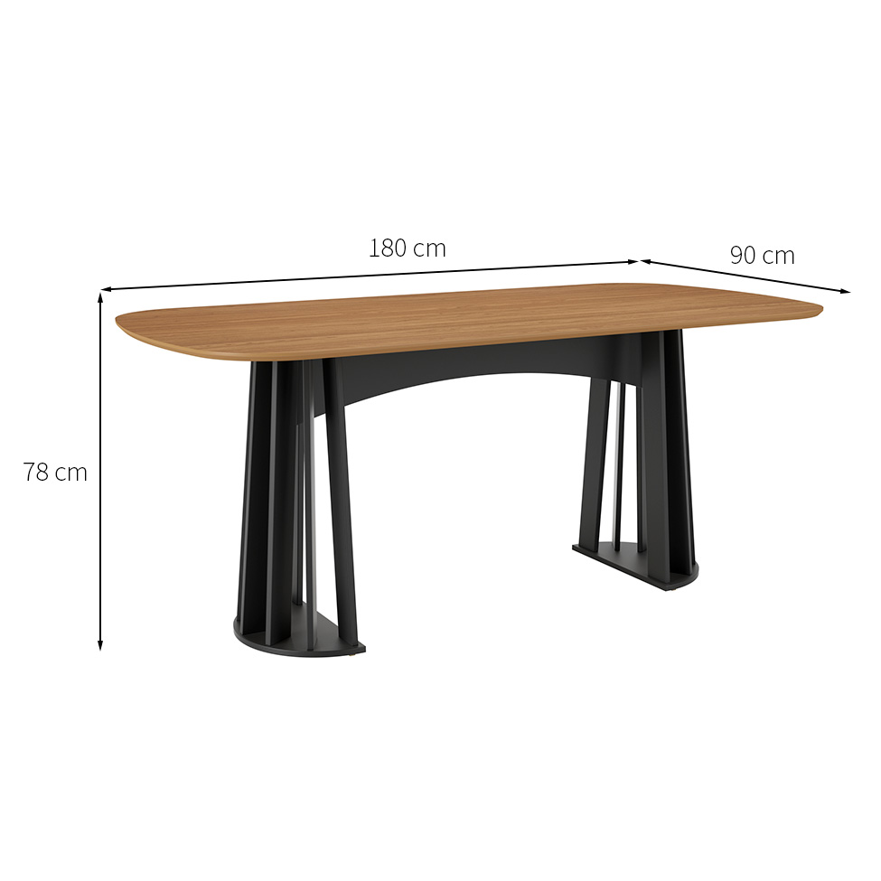 Mesa de Jantar Oval Pilar Freijó e Preta