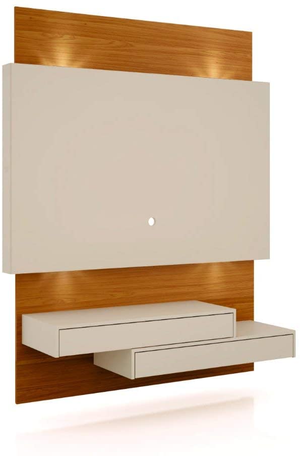 Painel Home Suspenso para TV com LED TB120L Off White/Freijó - Dalla Costa