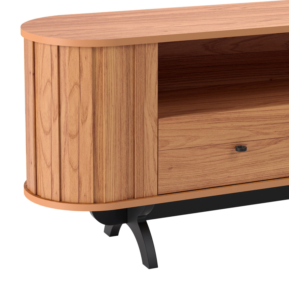 Rack Desiré 1 GV Freijó e Preto 180 cm
