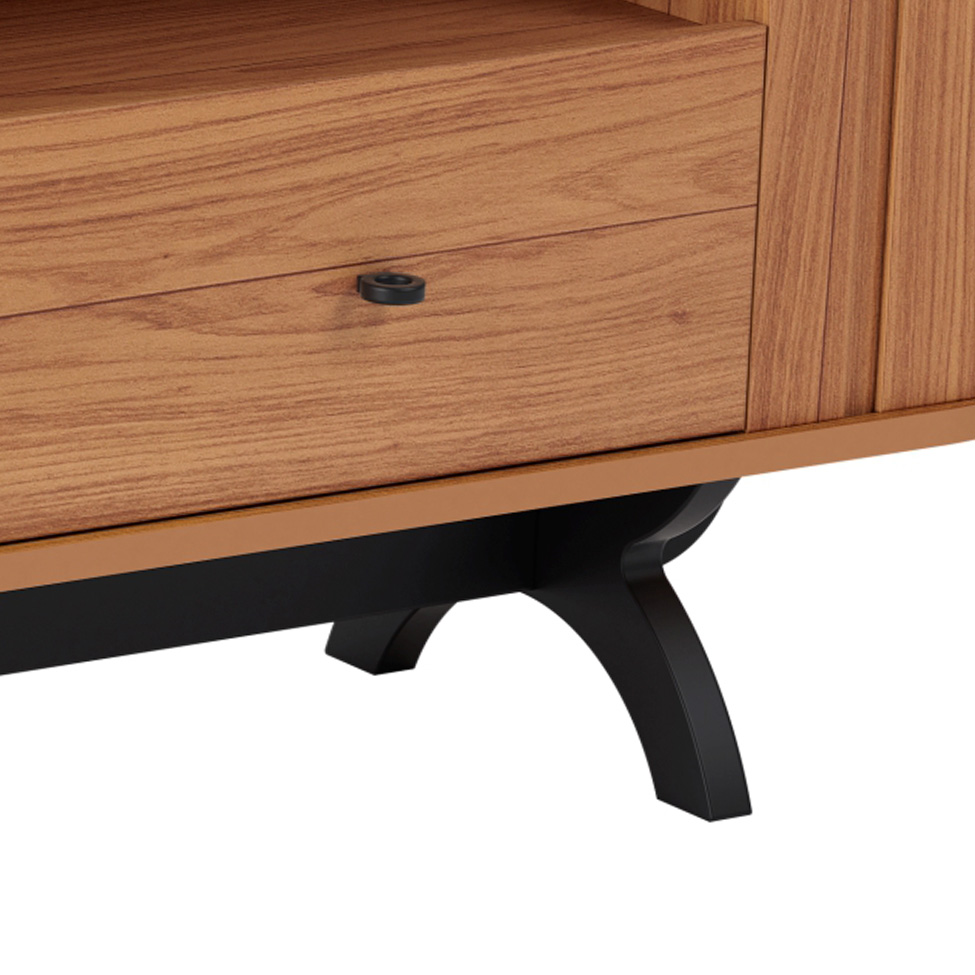 Rack Desiré 1 GV Freijó e Preto 180 cm