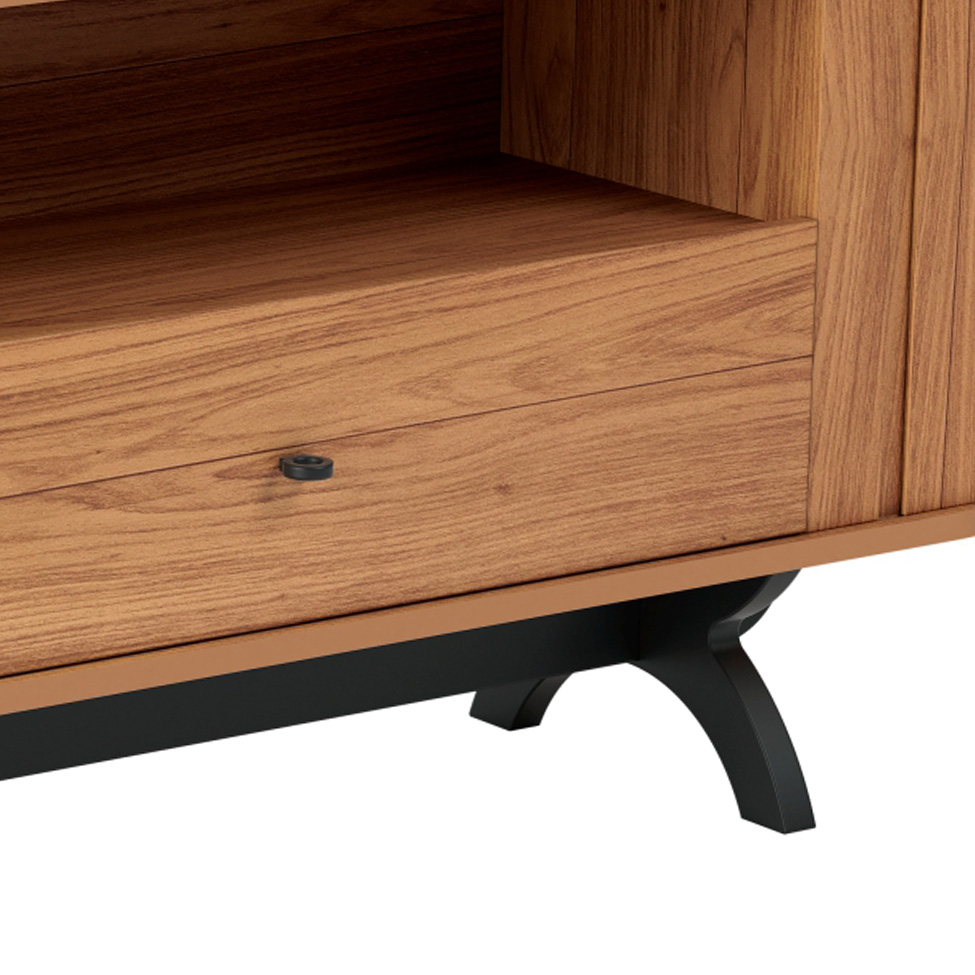 Rack Desiré 2 GV Freijó e Preto 220 cm