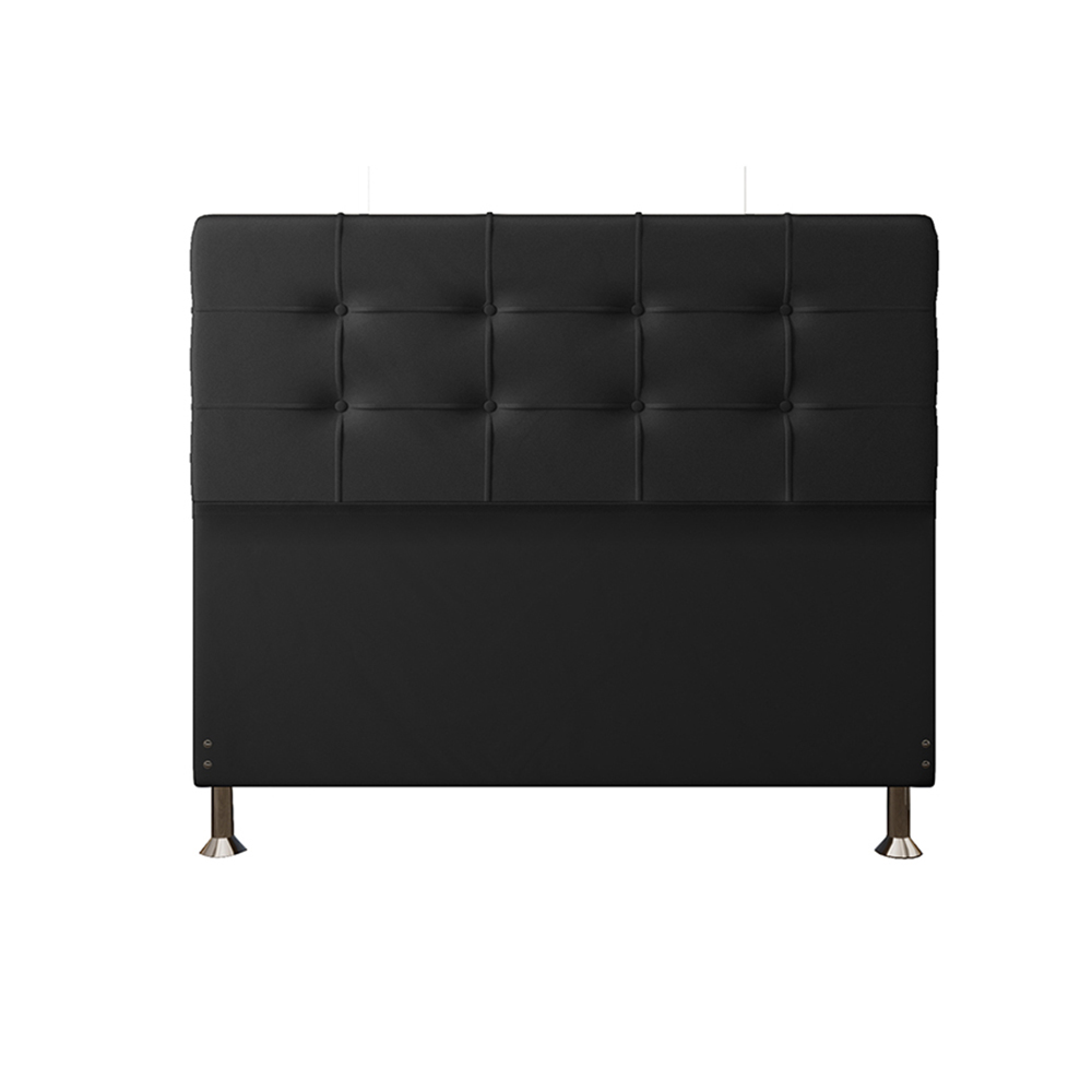 Cabeceira Casal 1,40m Atenas Suede Preto Dal Poz Estofados
