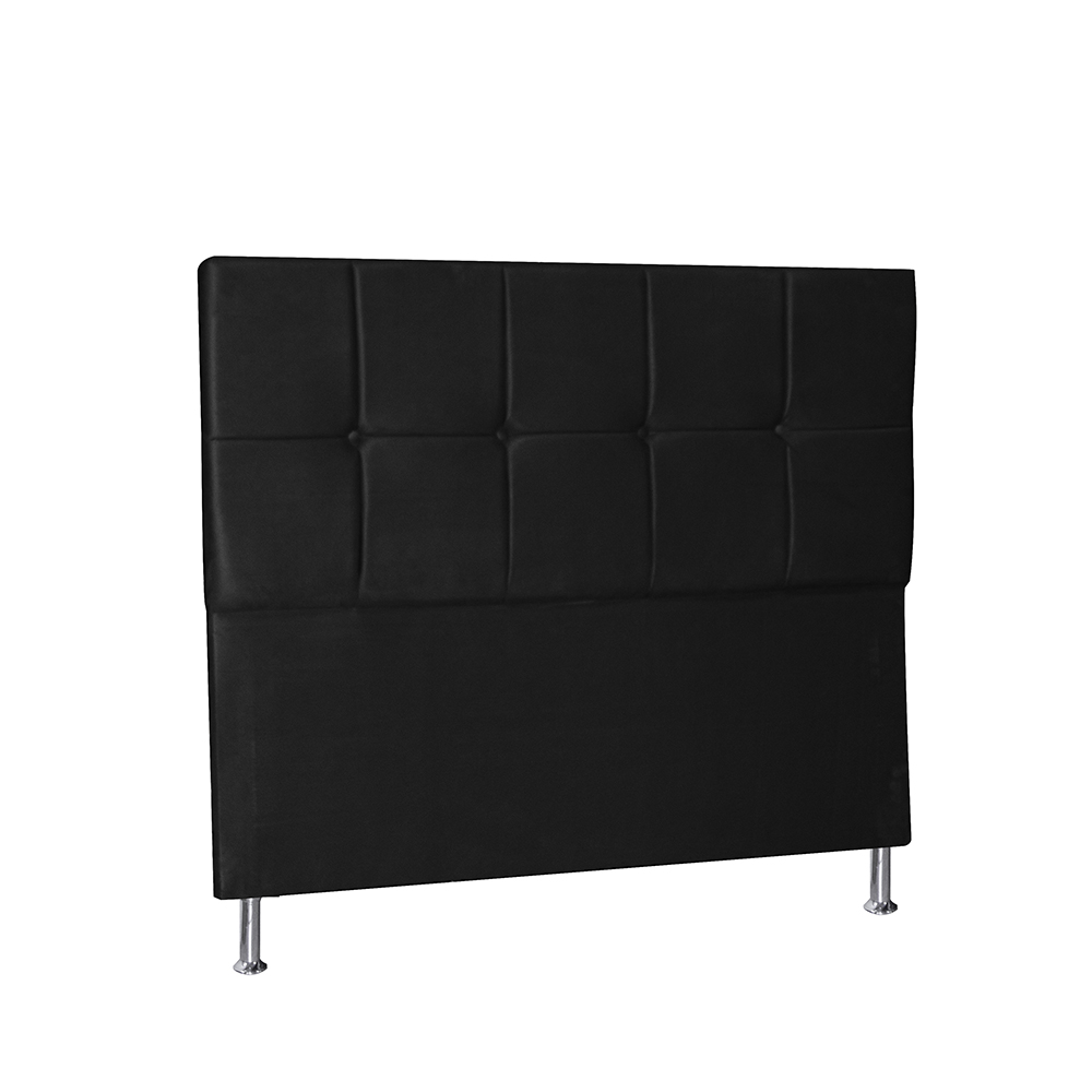 Cabeceira Casal 1,40m Lisboa Suede Preto Dal Poz Estofados