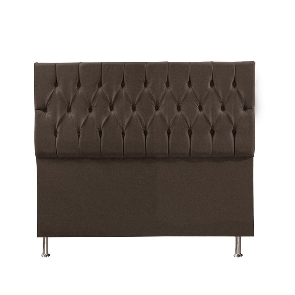 Cabeceira Casal 1,40m Madrid Suede Marrom Dal Poz Estofados