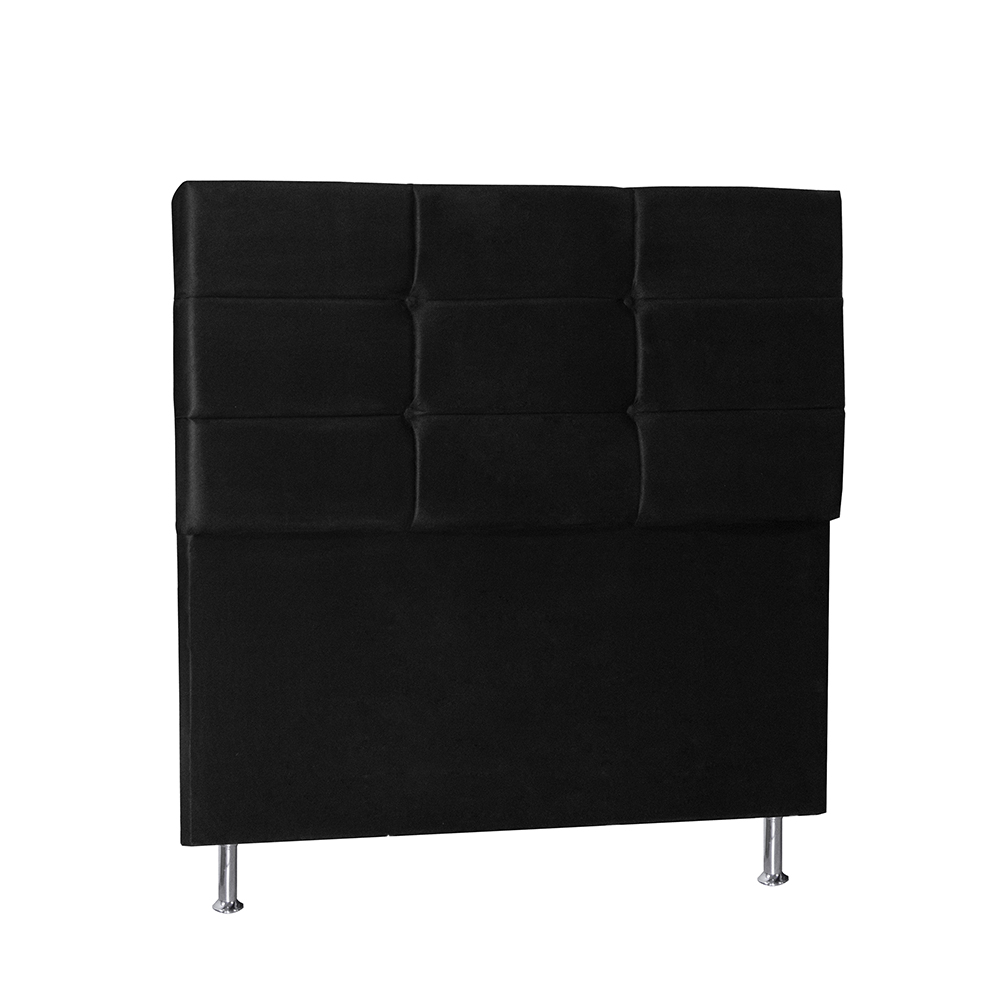 Cabeceira Casal 1,40m Toquio Suede Preto Dal Poz Estofados