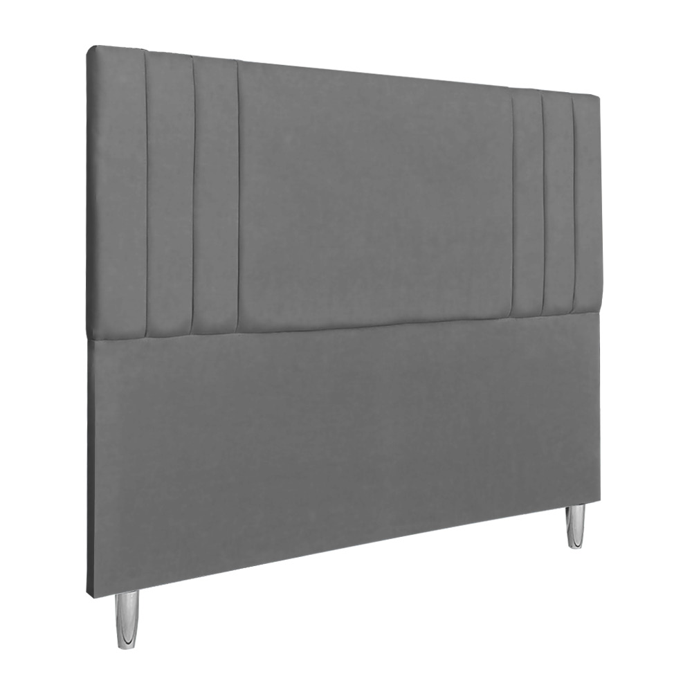 Cabeceira Casal 1,40m Viena Suede Cinza Dal Poz Estofados