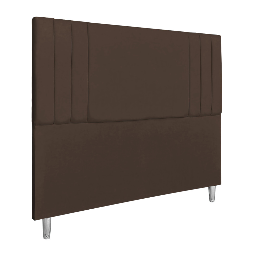 Cabeceira Casal 1,40m Viena Suede Marrom Dal Poz Estofados