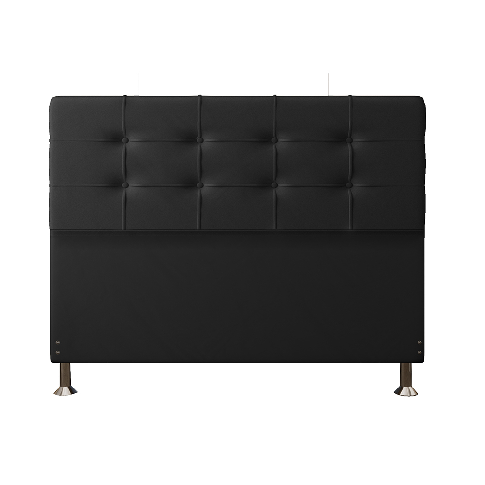 Cabeceira Casal 1,60m Atenas Suede Preto Dal Poz Estofados