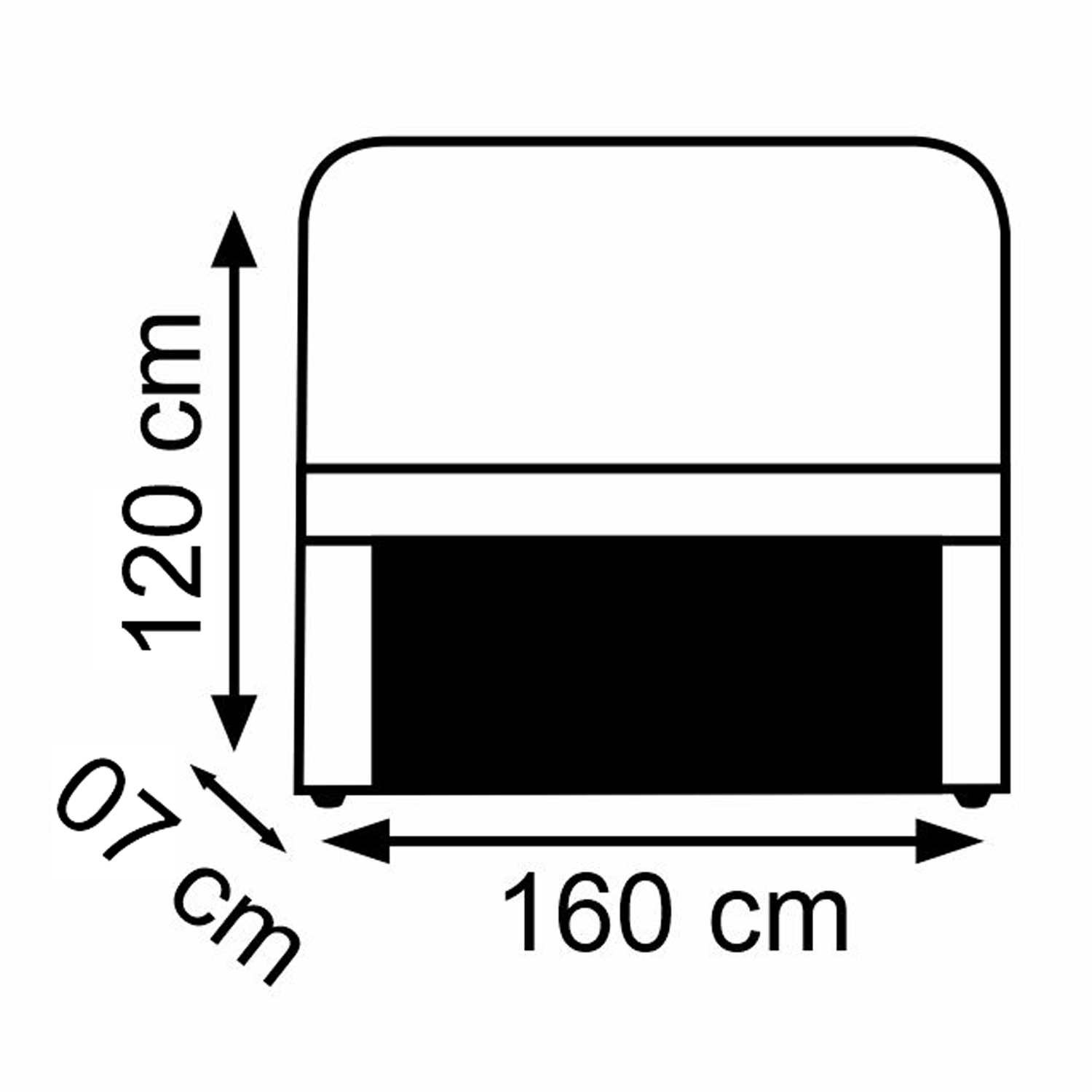 Cabeceira Casal 1,60m Berlim Suede Preto Dal Poz Estofados