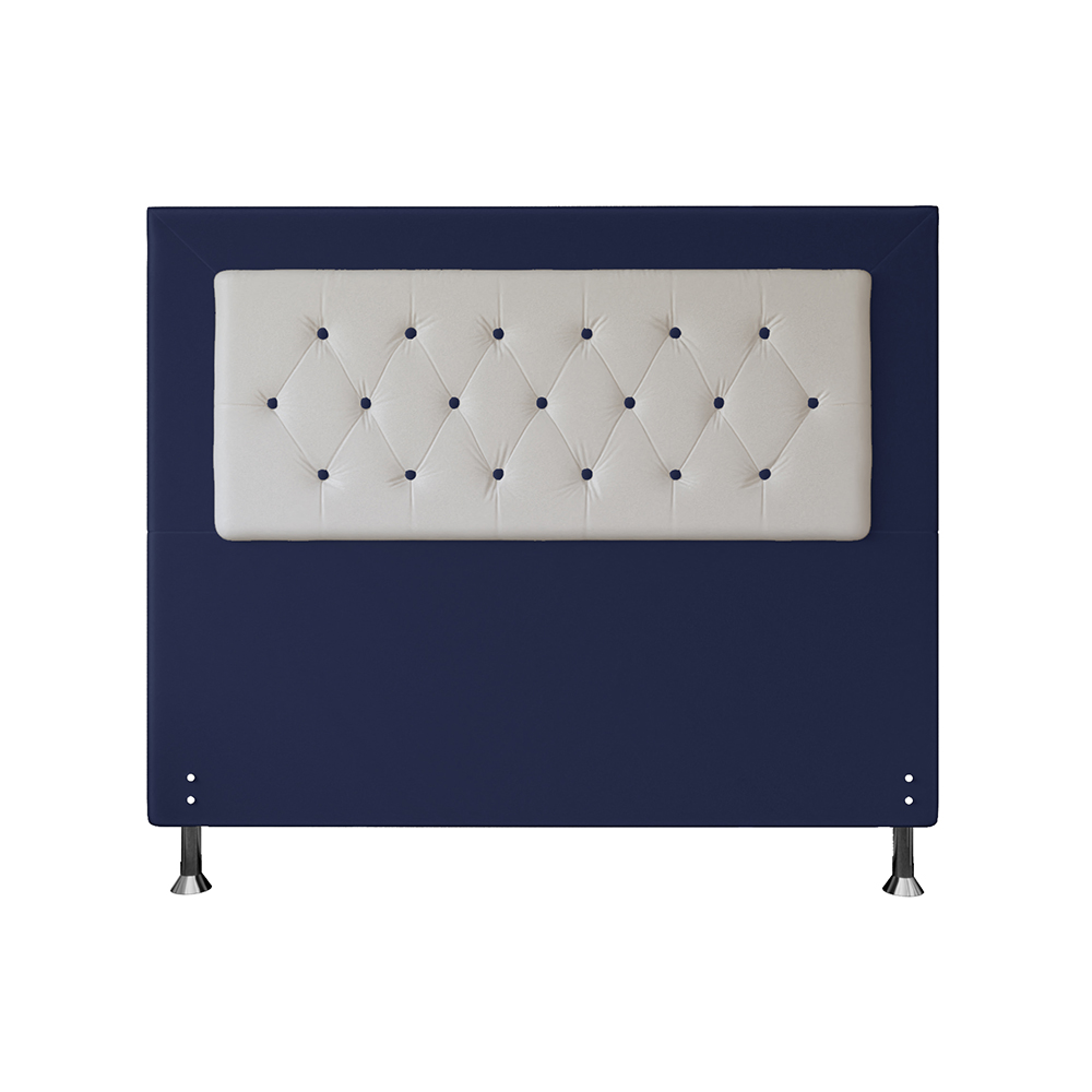 Cabeceira Casal 1,60m Havana Suede Azul Dal Poz Estofados