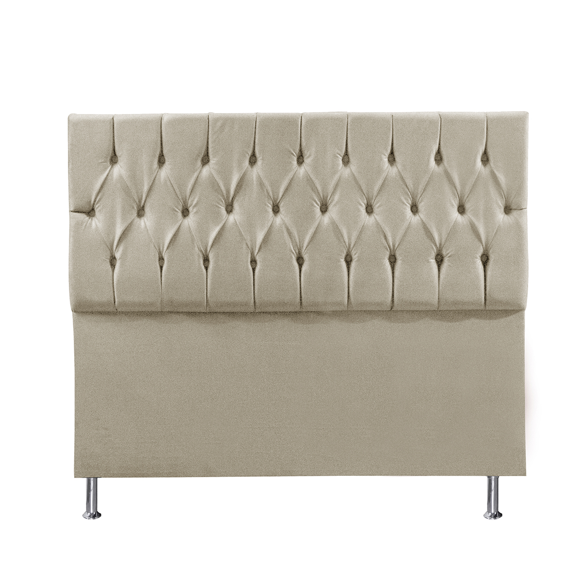 Cabeceira Casal 1,60m Madrid Suede Bege Dal Poz Estofados