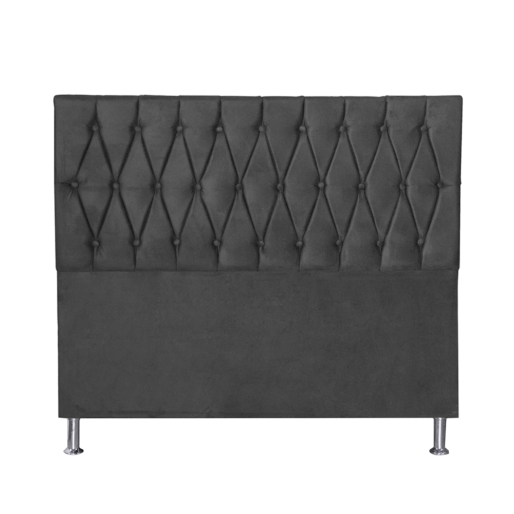 Cabeceira Casal 1,60m Paris Suede Cinza Dal Poz Estofados