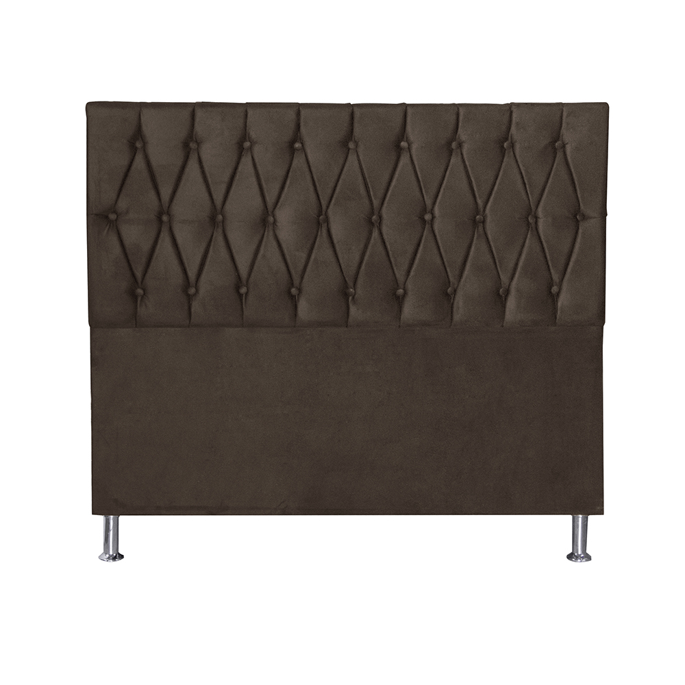 Cabeceira Casal 1,60m Paris Suede Marrom Dal Poz Estofados