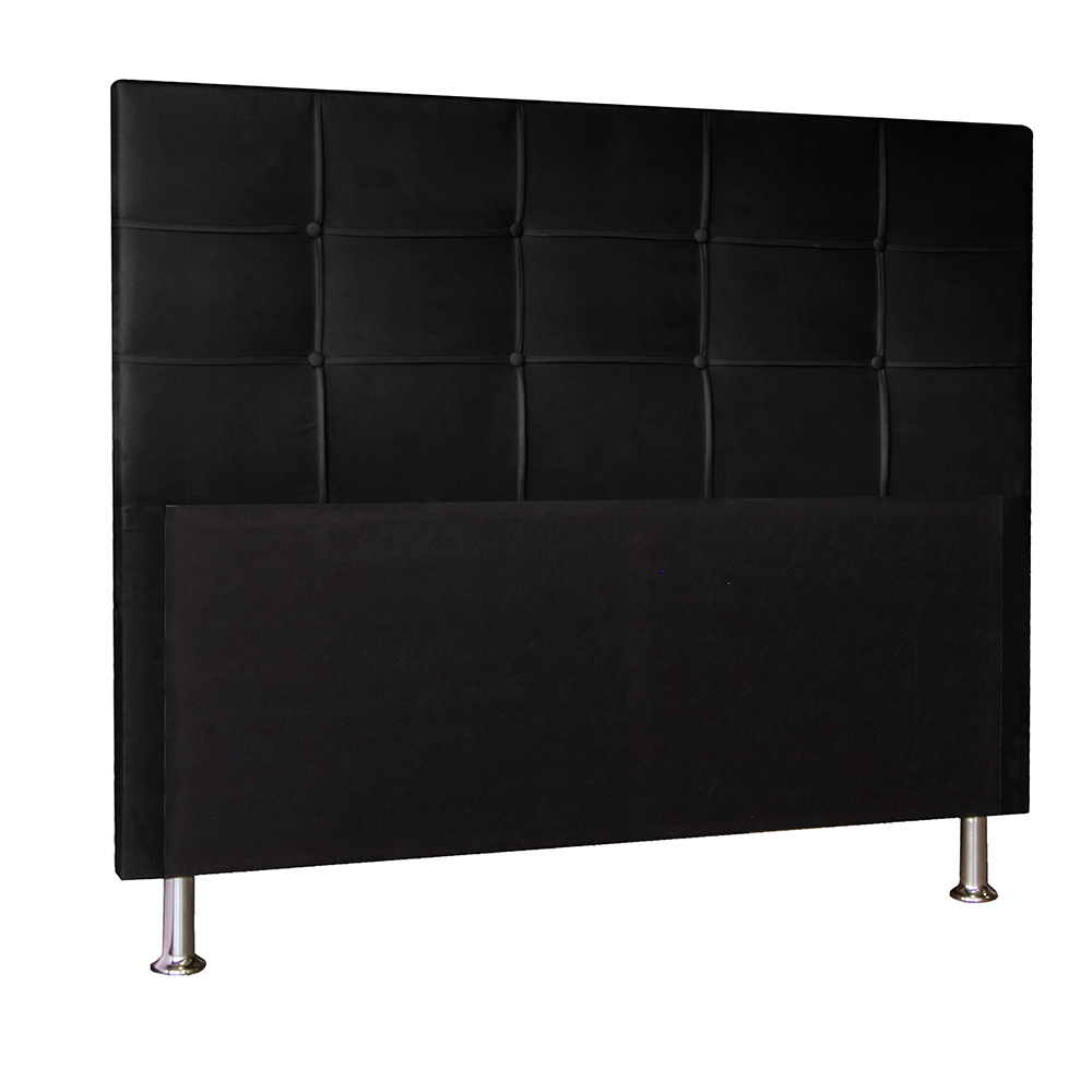 Cabeceira Casal 1,60m Roma Suede Preto Dal Poz Estofados