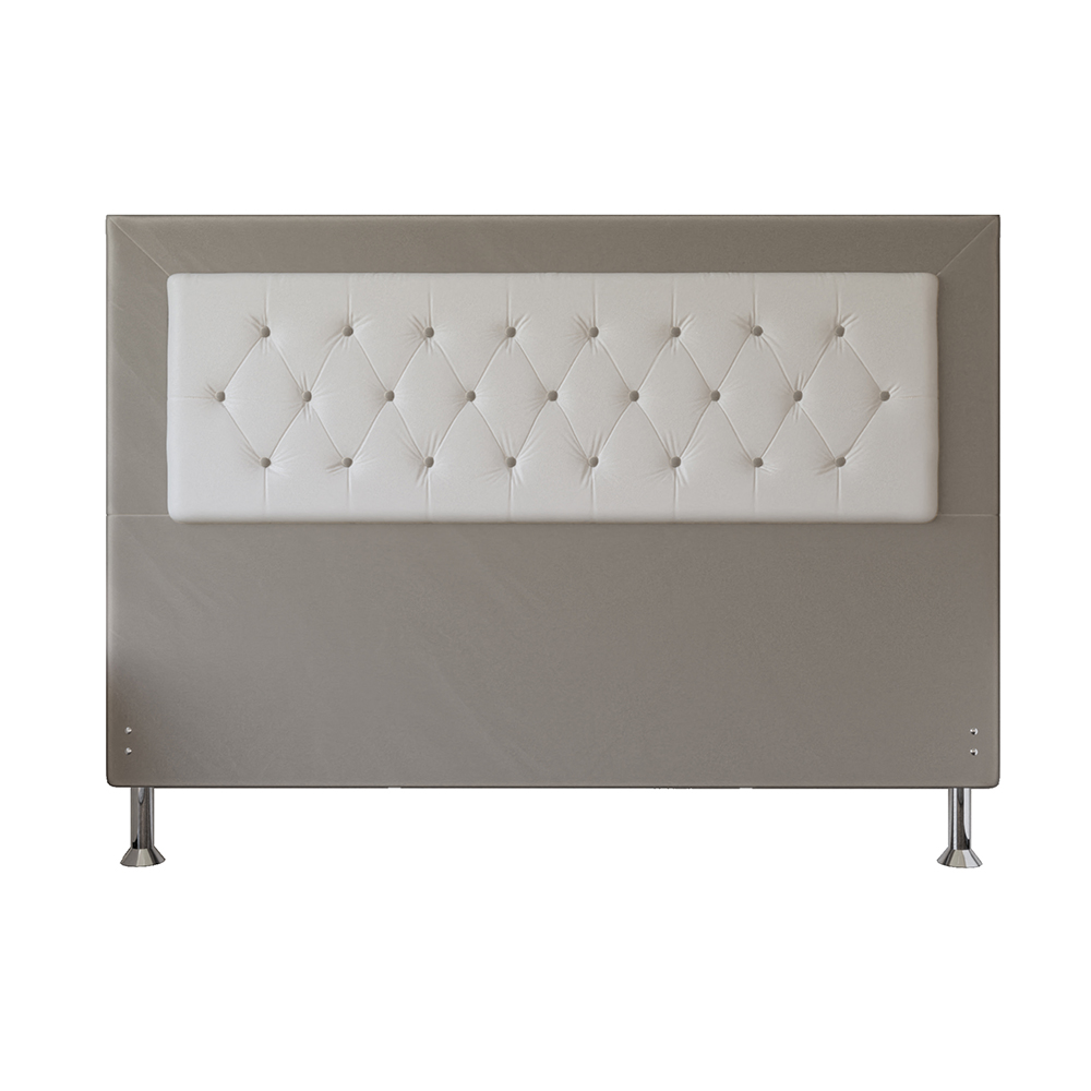 Cabeceira Casal 1,95m Havana Suede Bege Dal Poz Estofados