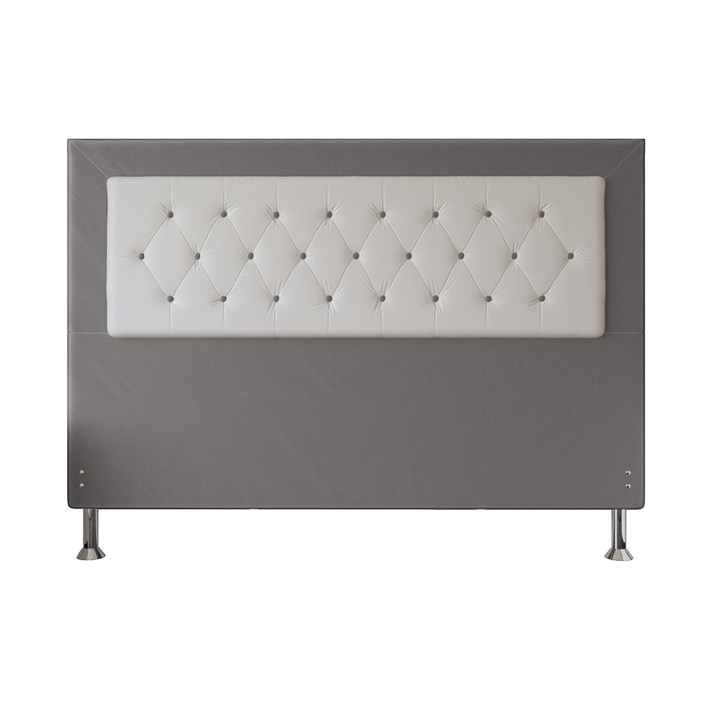 Cabeceira Casal 1,95m Havana Suede Cinza Dal Poz Estofados