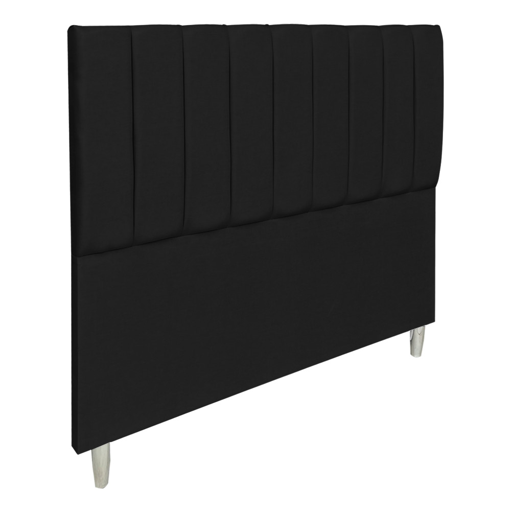 Cabeceira Casal 1,95m Londres Suede Preto Dal Poz Estofados
