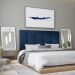Cabeceira Casal 1,95m Roma Suede Azul Marinho Dal Poz Estofados