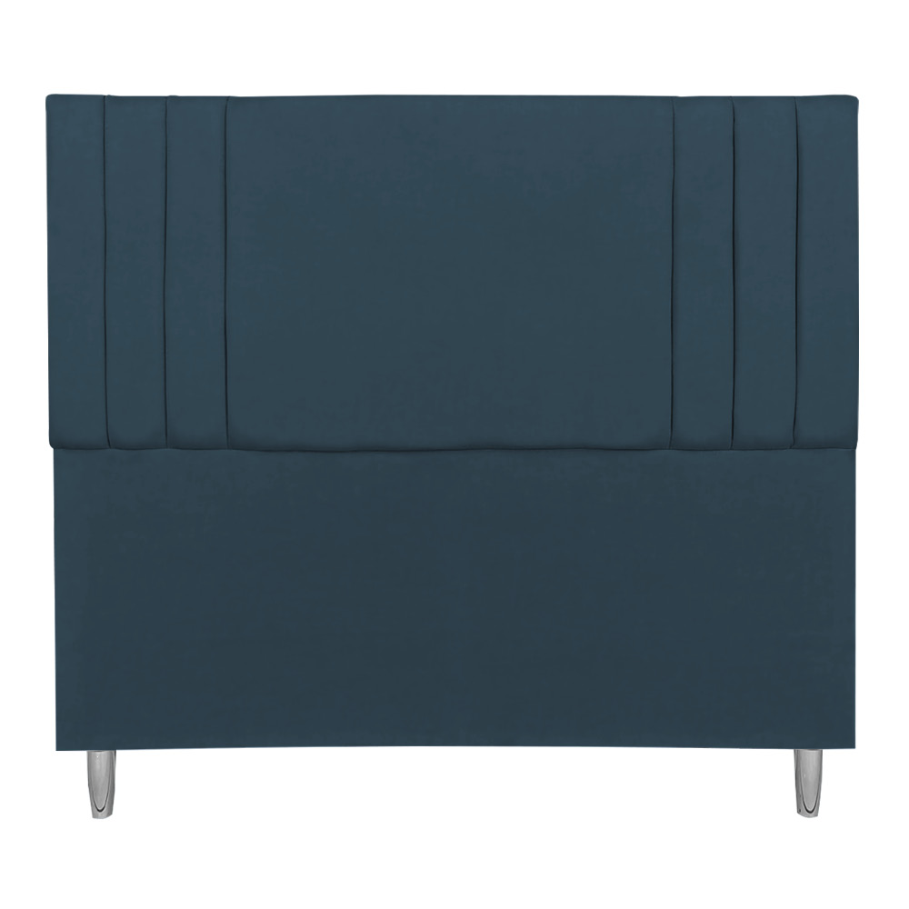 Cabeceira Casal 1,95m Viena Suede Azul Marinho Dal Poz Estofados