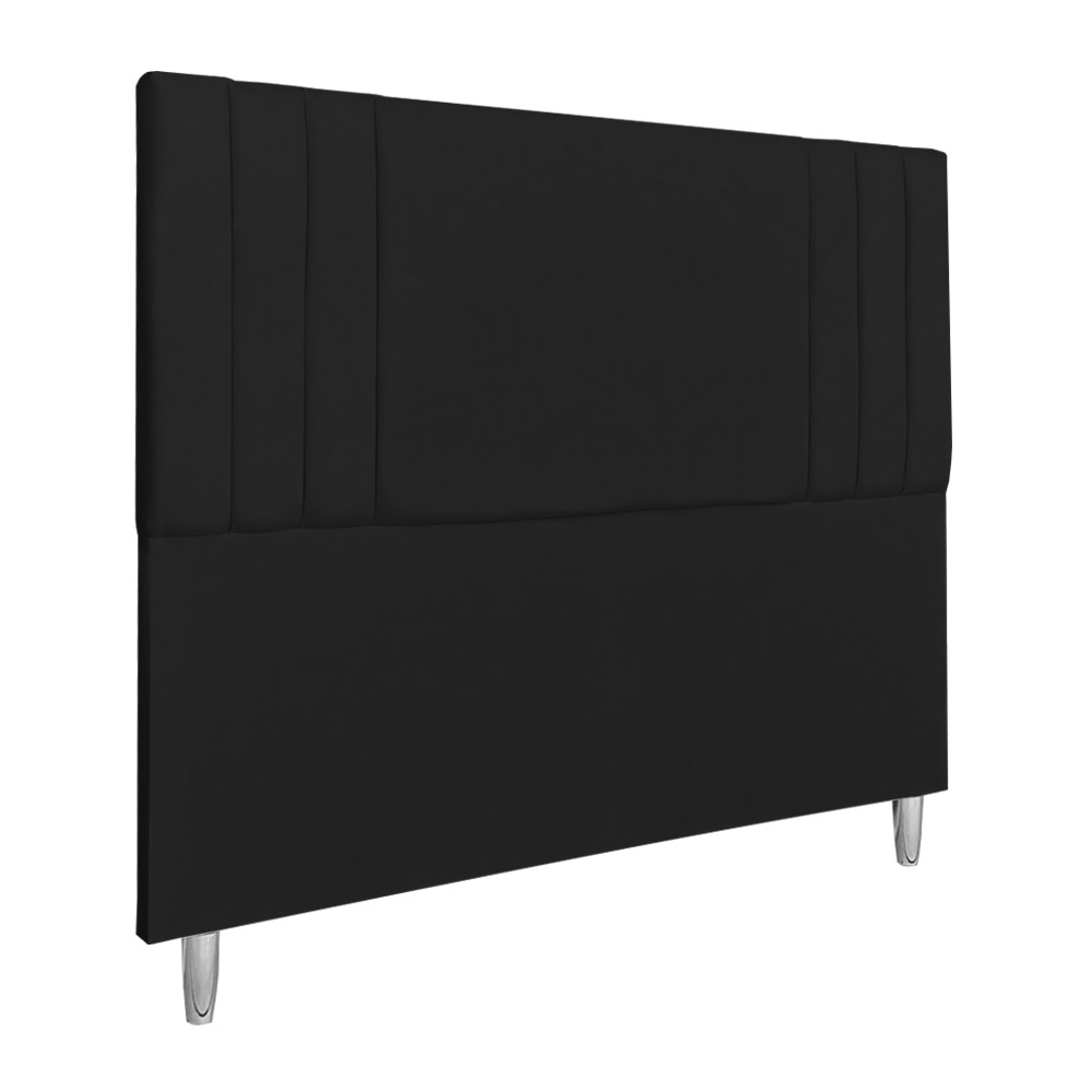Cabeceira Casal 1,95m Viena Suede Preto Dal Poz Estofados