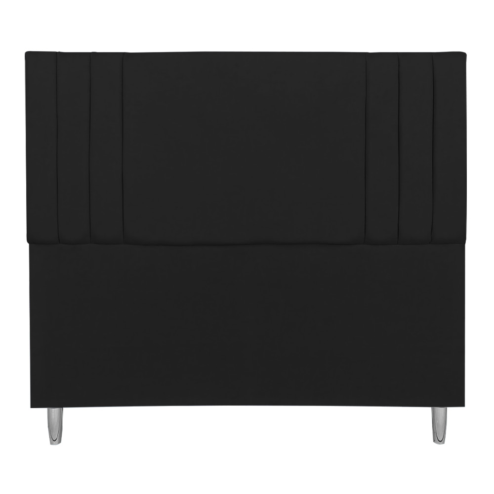 Cabeceira Casal 1,95m Viena Suede Preto Dal Poz Estofados