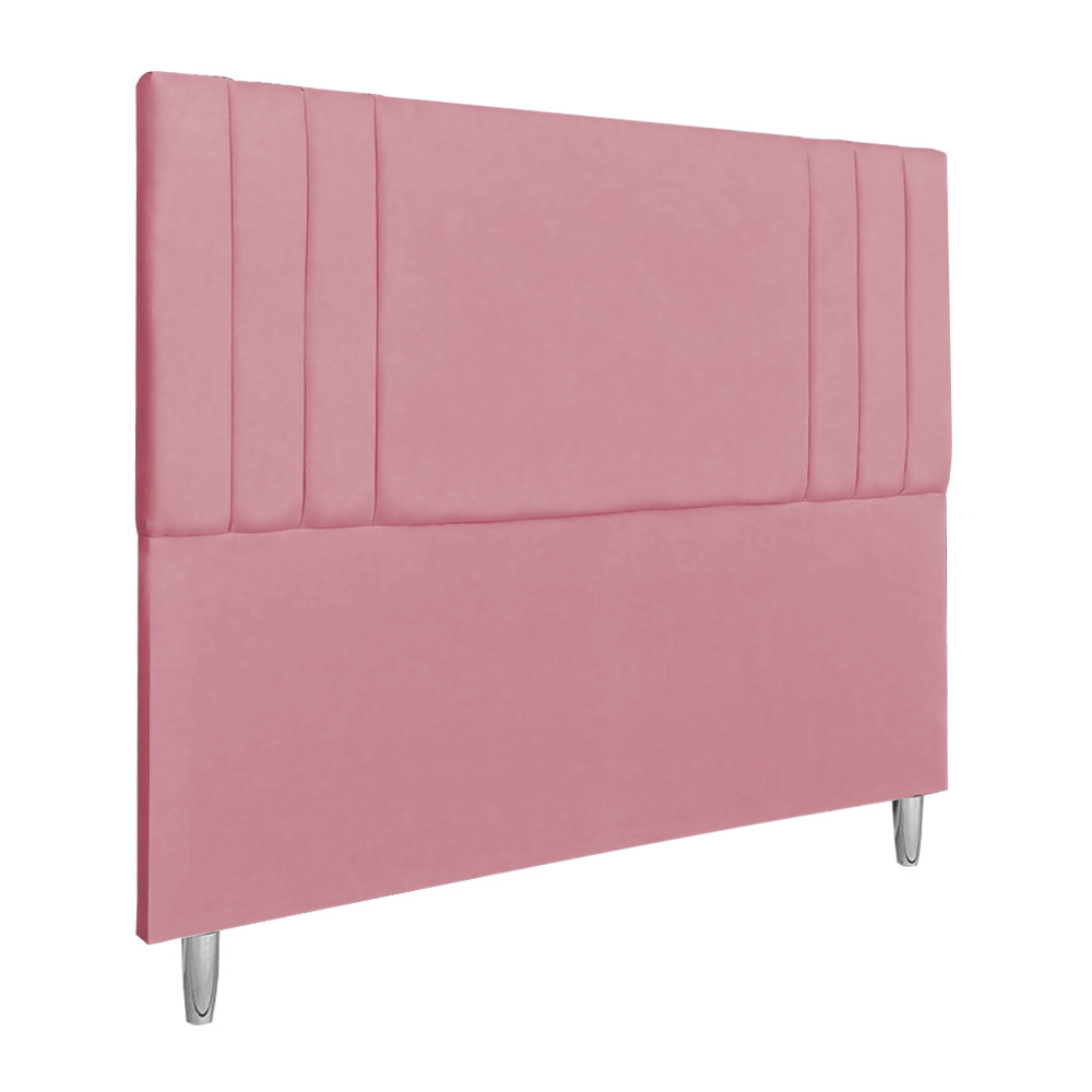 Cabeceira Casal 1,95m Viena Suede Rosa Dal Poz Estofados