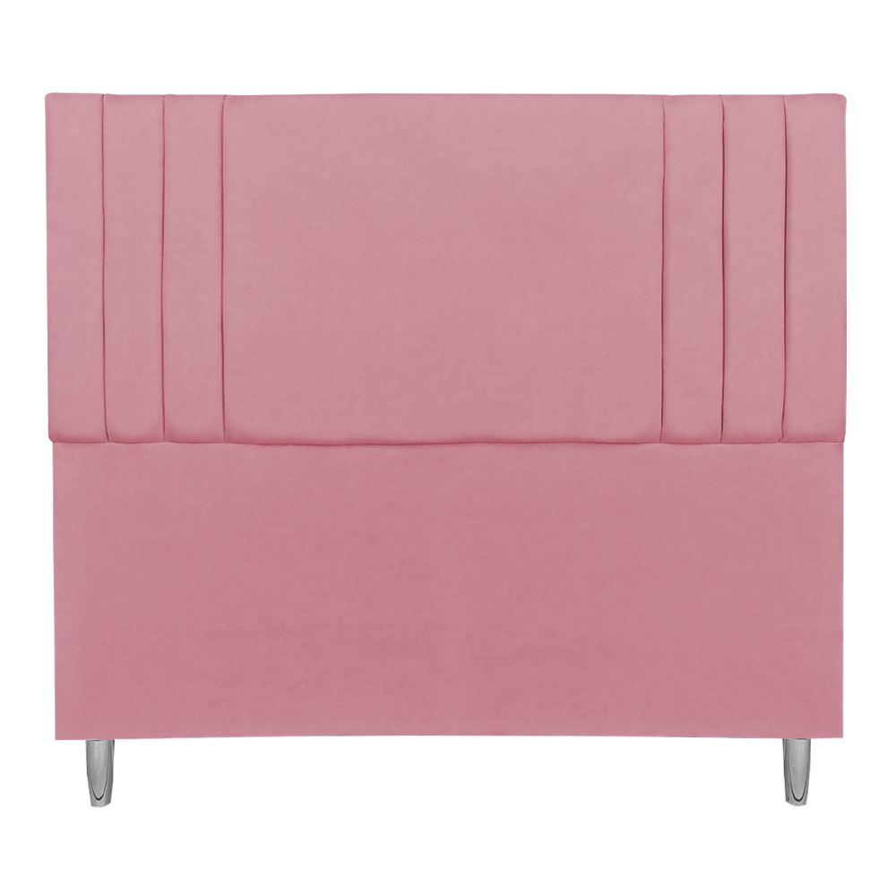 Cabeceira Casal 1,95m Viena Suede Rosa Dal Poz Estofados