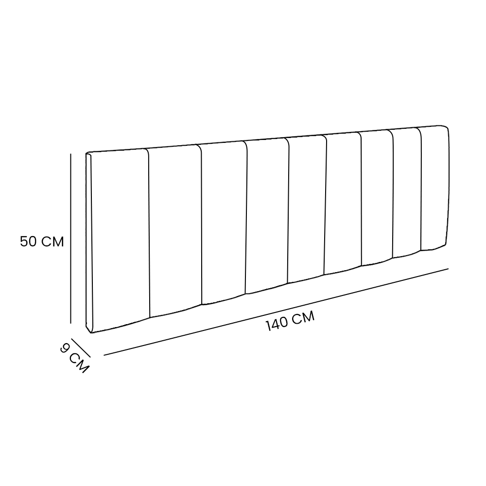 Cabeceira Painel Casal 1,40m Londres Suede Bege Dal Poz Estofados