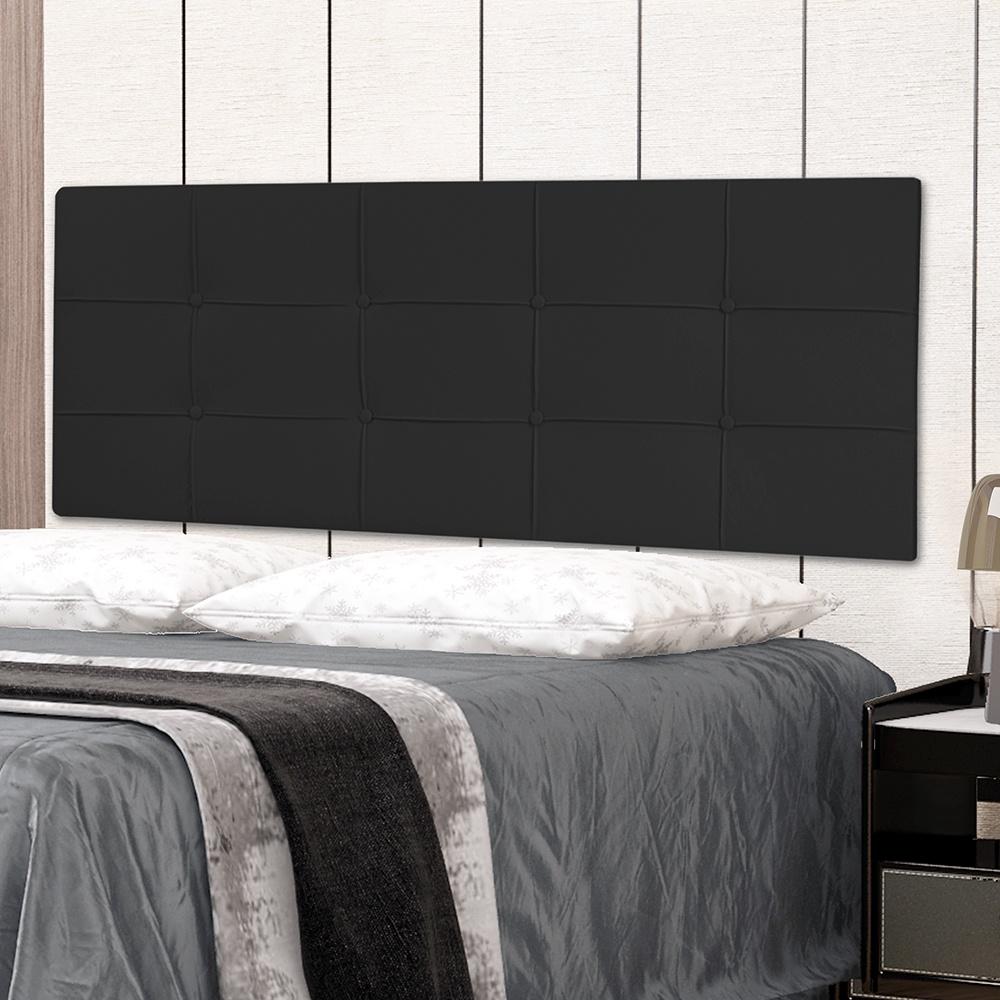 Cabeceira Painel Casal 1,40m Roma Material Sintético Preto Dal Poz Estofados
