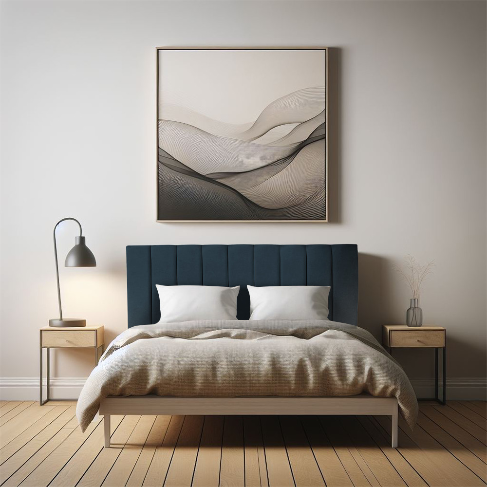 Cabeceira Painel Casal Queen 1,60m Londres Suede Azul Marinho Dal Poz Estofados
