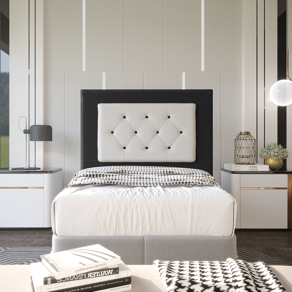 Cabeceira Solteiro 0,90m Havana Suede Preto Dal Poz Estofados