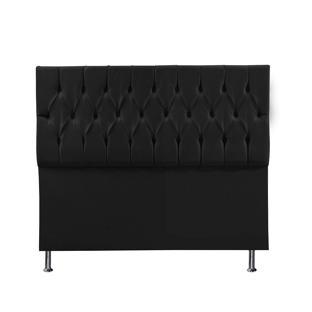 Cabeceira Solteiro 0,90m Madrid Suede Preto Dal Poz Estofados