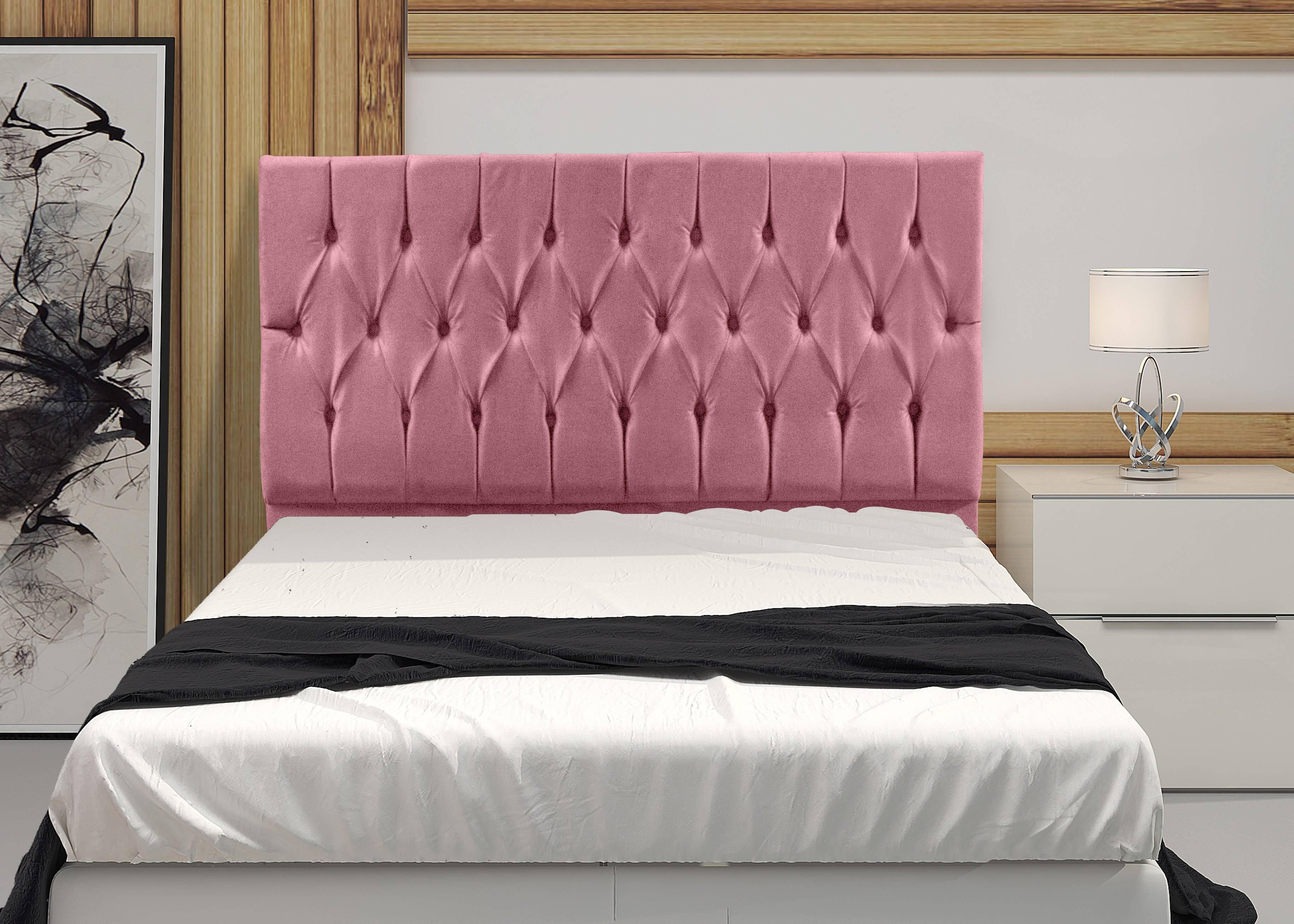 Cabeceira Solteiro 0,90m Madrid Suede Rosa Dal Poz Estofados
