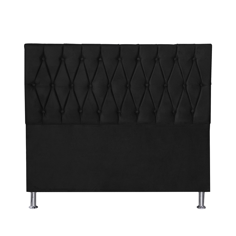 Cabeceira Solteiro 0,90m Paris Suede Preto Dal Poz Estofados