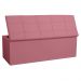 Calçadeira Baú Casal 1,40m Roma Suede Rosa Dal Poz Estofados