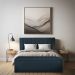 Calçadeira Baú Casal King 1,95m Londres Suede Azul Marinho Dal Poz Estofados
