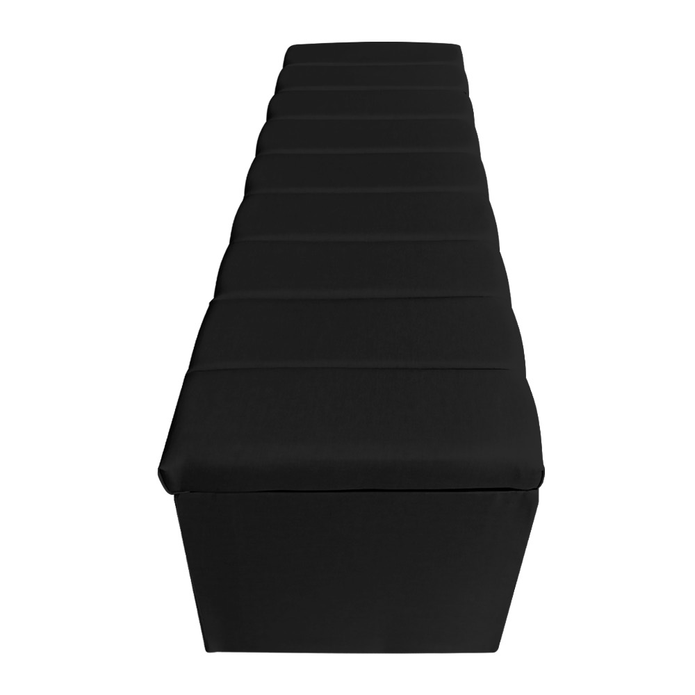 Calçadeira Baú Casal King 1,95m Londres Suede Preto Dal Poz Estofados